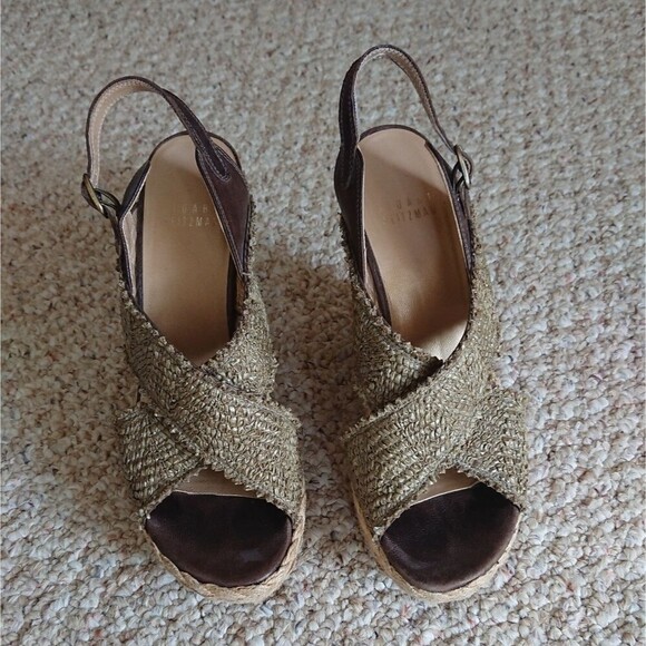 STUART WEITZMAN Olive green Toogood Raffia Espadrille Size 6.5 - Picture 2 of 16
